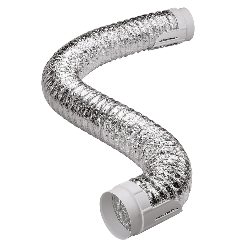 Deflect-O Supurr Flex 8 ft. L X 4 in. D Silver/White Aluminum/Plastic Dryer Vent Kit