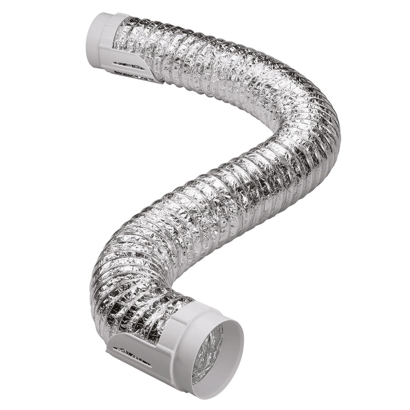Deflect-O Supurr Flex 8 ft. L X 4 in. D Silver/White Aluminum/Plastic Dryer Vent Kit