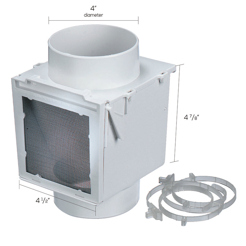 Deflect-O Jordan 5.88 in. L X 4 in. D White Plastic Heat Diverter