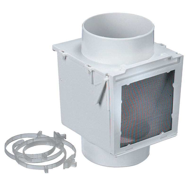 Deflect-O Jordan 5.88 in. L X 4 in. D White Plastic Heat Diverter
