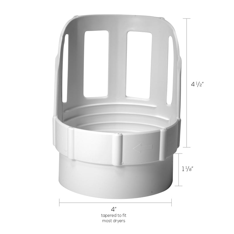 Deflect-O 5.63 in. L X 4 in. D White Aluminum Duct Connector Plus Protector