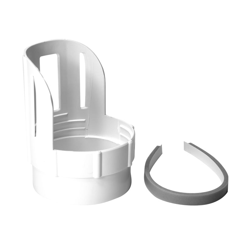 Deflect-O 5.63 in. L X 4 in. D White Aluminum Duct Connector Plus Protector