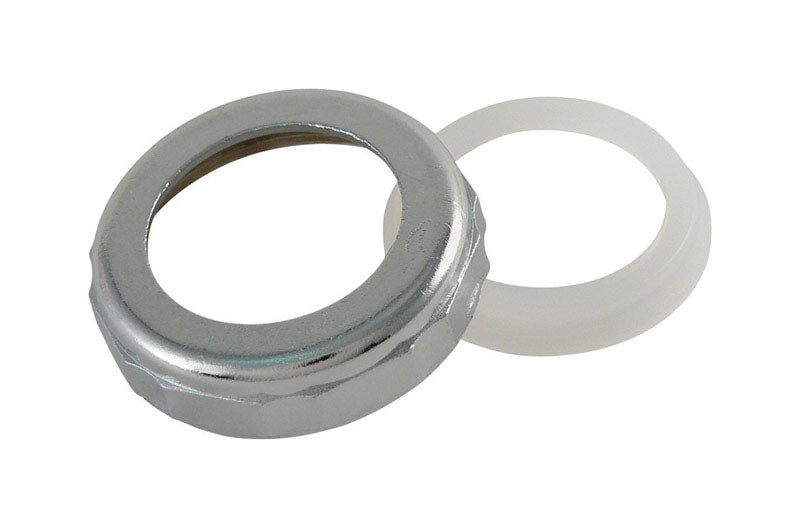 Plumb Pak Slip Joint Nut and Washer For Universal 1-1/2 x 1-1/4 in. Silver Diecast