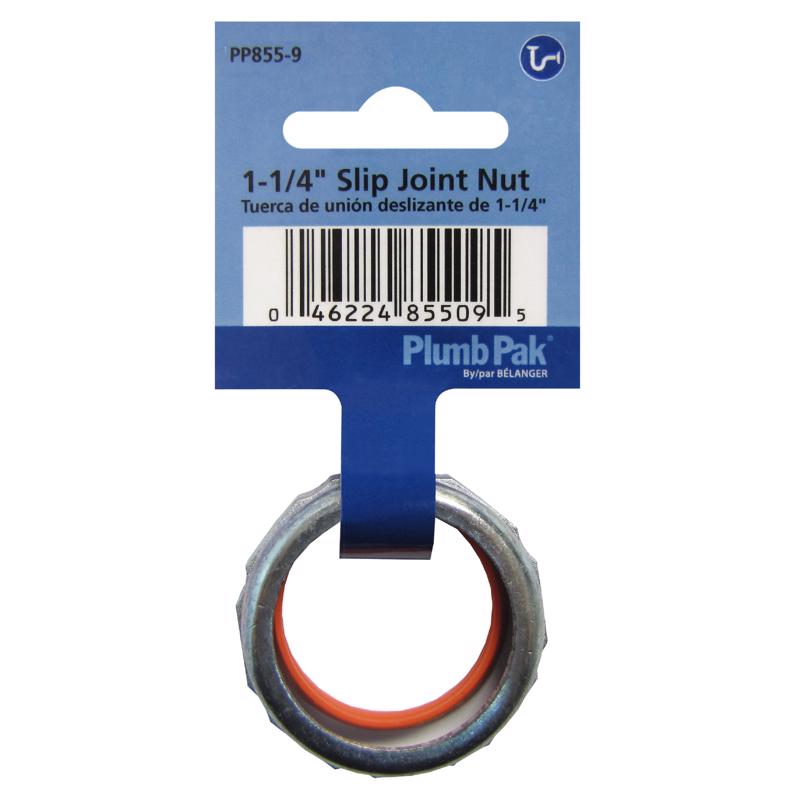 Plumb Pak Slip Joint Nut For Universal 1-1/4 x 1-1/4 in. Silver Diecast