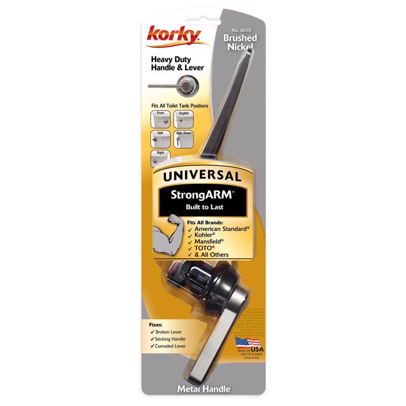 Korky StrongARM Classic Style, Brushed Nickel Flush Handle