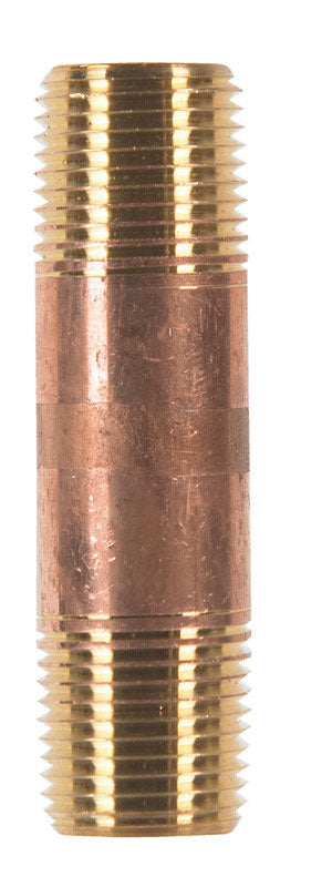 Anderson Metals 1/2 in. MPT in. X 1/2 in. D MPT Red Brass Nipple 3 in. L