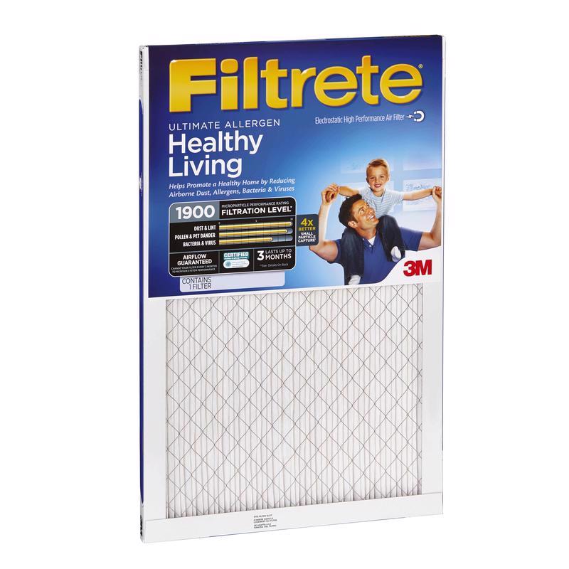 Filtrete 24 in. W X 24 in. H X 1 in. Polypropylene 1900 MPR Pleated Allergen Air Filter