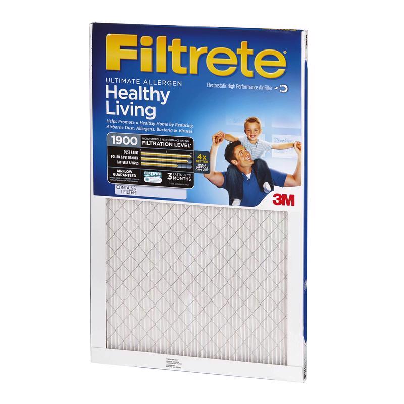 Filtrete 24 in. W X 24 in. H X 1 in. Polypropylene 1900 MPR Pleated Allergen Air Filter