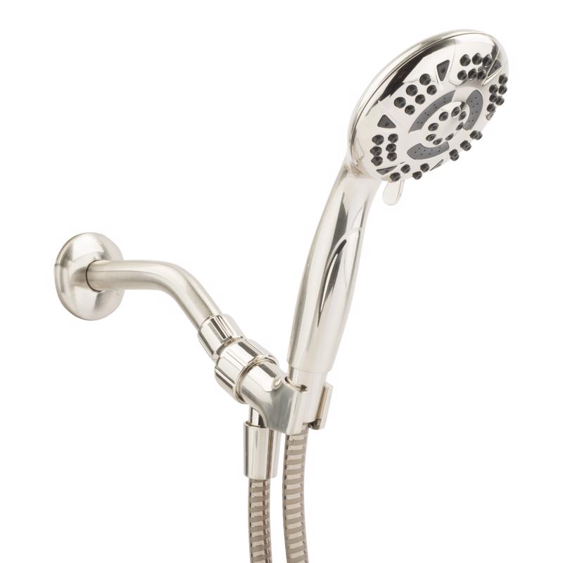 Oakbrook Collection Brushed Nickel PVC 5 settings Handheld Showerhead 1.8 gpm