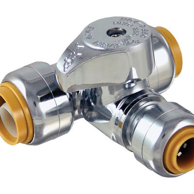 SharkBite 1/2 in. PTC X 1/2 in. Brass Tee Stop