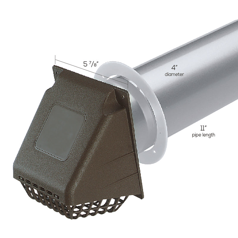 Deflect-O 14 in. L X 4 in. D Brown Aluminum/Plastic Vent Dryer Hood