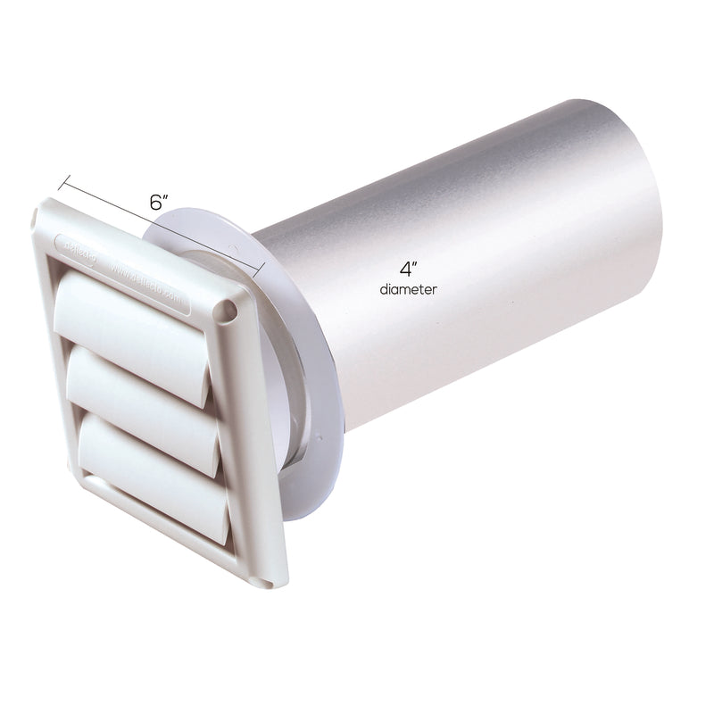 Deflect-O Supurr-Vent 11 in. L X 4 in. D White Aluminum/Plastic Dryer Vent Kit