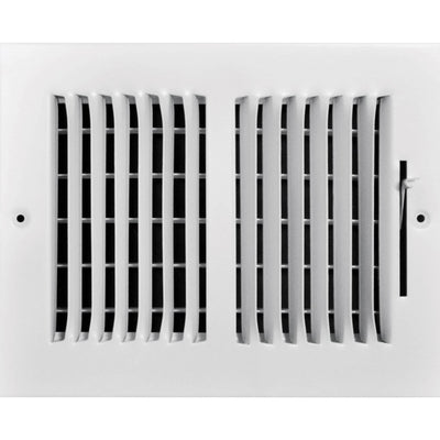 Tru Aire 4 in. H X 8 in. W 2-Way Powder Coat White Steel Wall/Ceiling Register