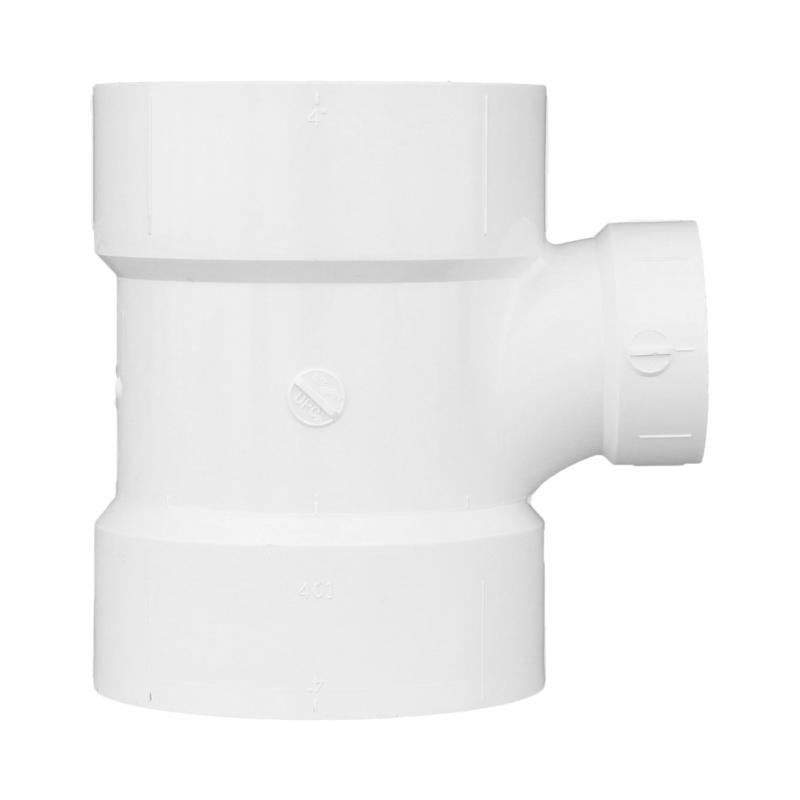 Charlotte Pipe Schedule 40 4 in. Hub X 4 in. D Hub PVC Sanitary Tee
