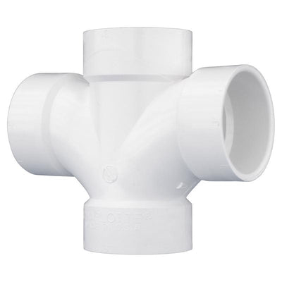 Charlotte Pipe Schedule 40 3 in. Hub X 3 in. D Hub PVC Double Sanitary Tee