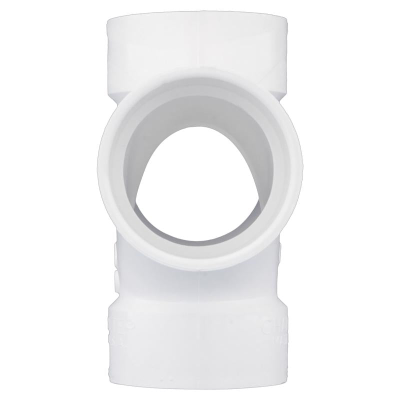 Charlotte Pipe Schedule 40 3 in. Hub X 3 in. D Hub PVC Double Sanitary Tee