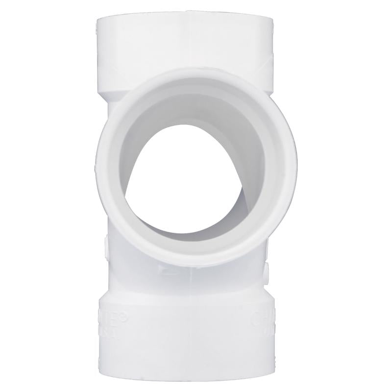 Charlotte Pipe Schedule 40 3 in. Hub X 3 in. D Hub PVC Double Sanitary Tee