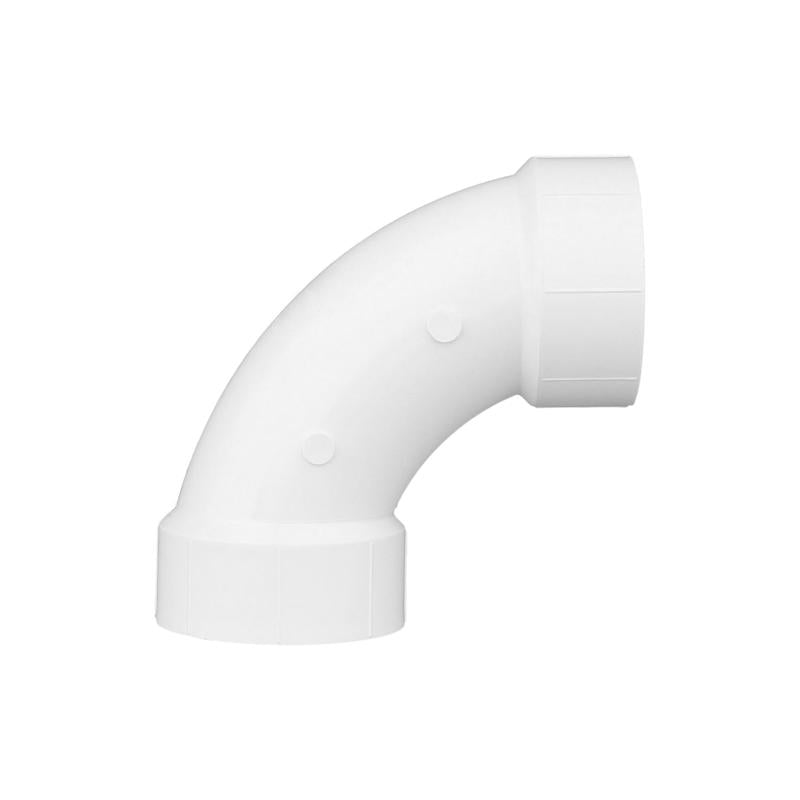 Charlotte Pipe Schedule 40 3 in. Hub X 3 in. D Hub PVC Long Sweep Elbow