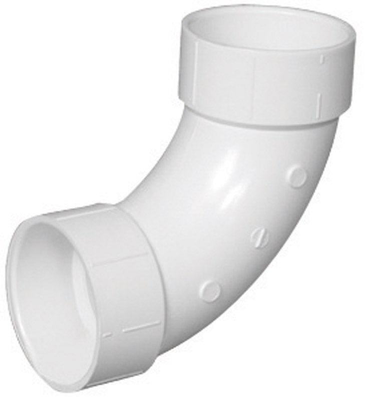Charlotte Pipe Schedule 40 4 in. Hub X 4 in. D Hub PVC Long Sweep Elbow