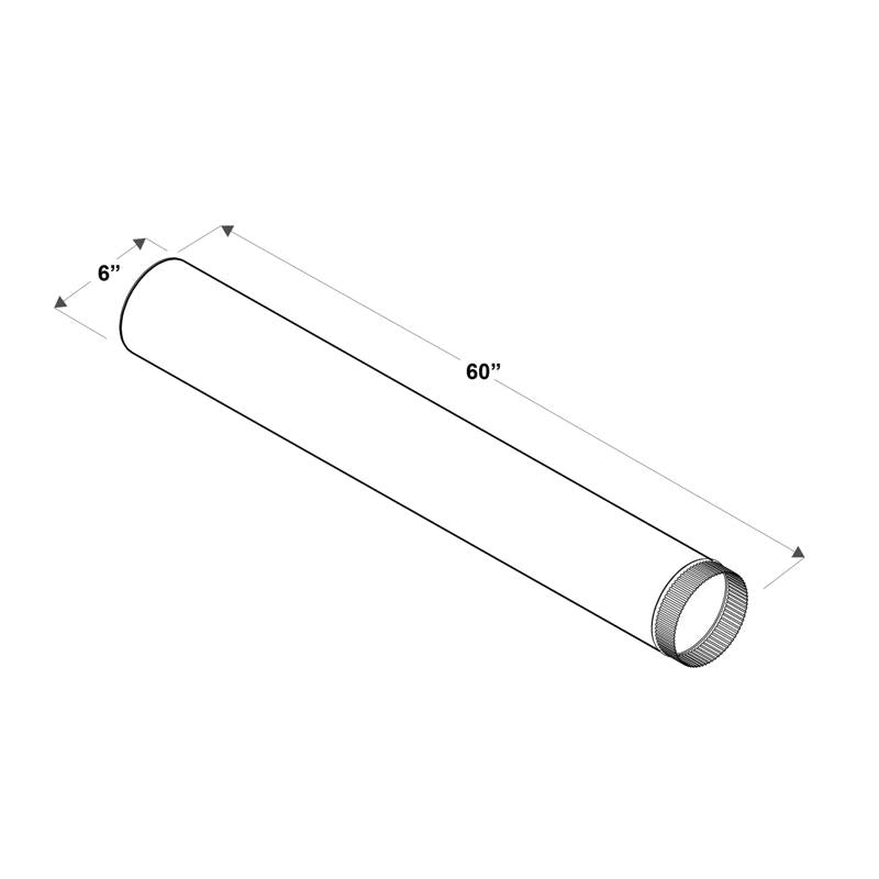 Imperial 6 in. D X 60 in. L Galvanized Steel Furnace Pipe
