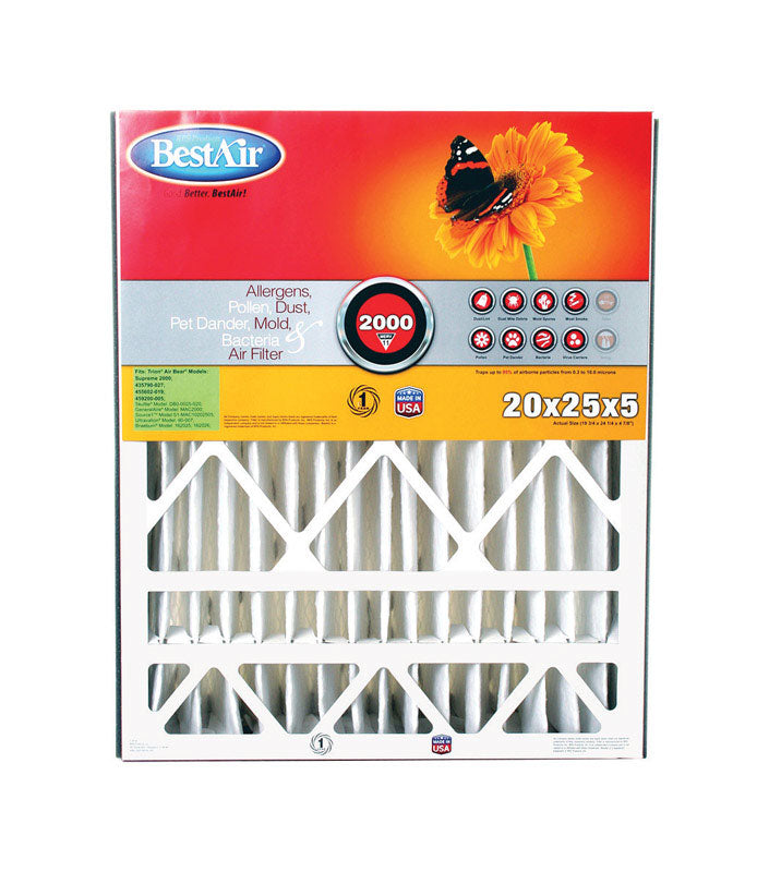 BestAir 20 in. W X 25 in. H X 5 in. 11 MERV Pleated Air Filter