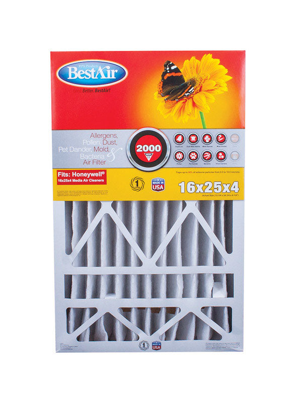 BestAir 25 in. W X 16 in. H X 4 in. 11 MERV Pleated Air Filter