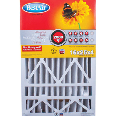 BestAir 25 in. W X 16 in. H X 4 in. 11 MERV Pleated Air Filter