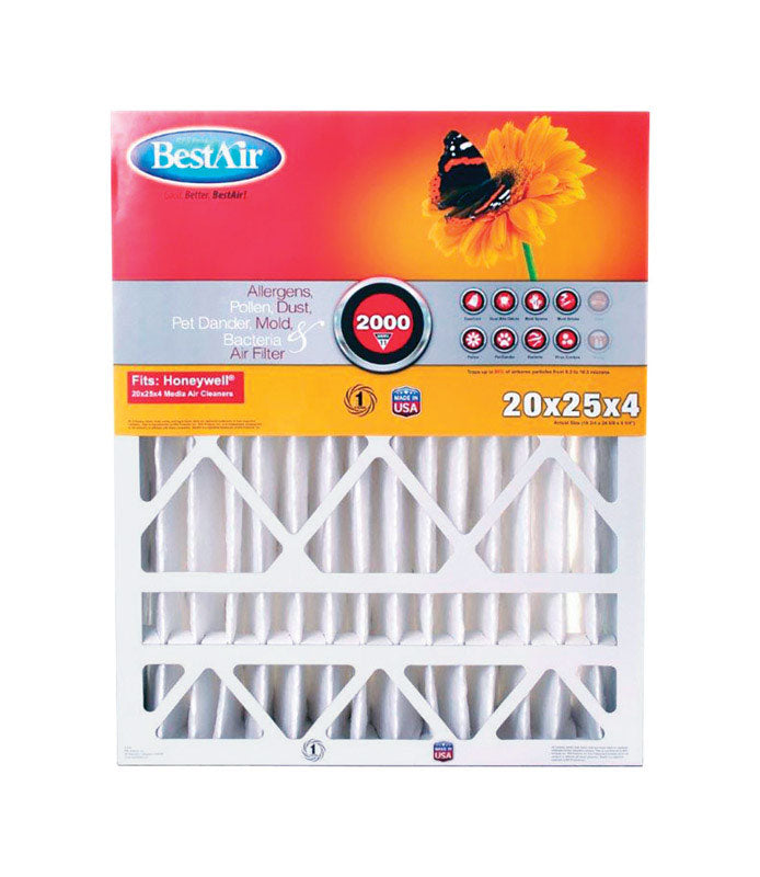 BestAir 20 in. W X 25 in. H X 4 in. 11 MERV Pleated Air Filter