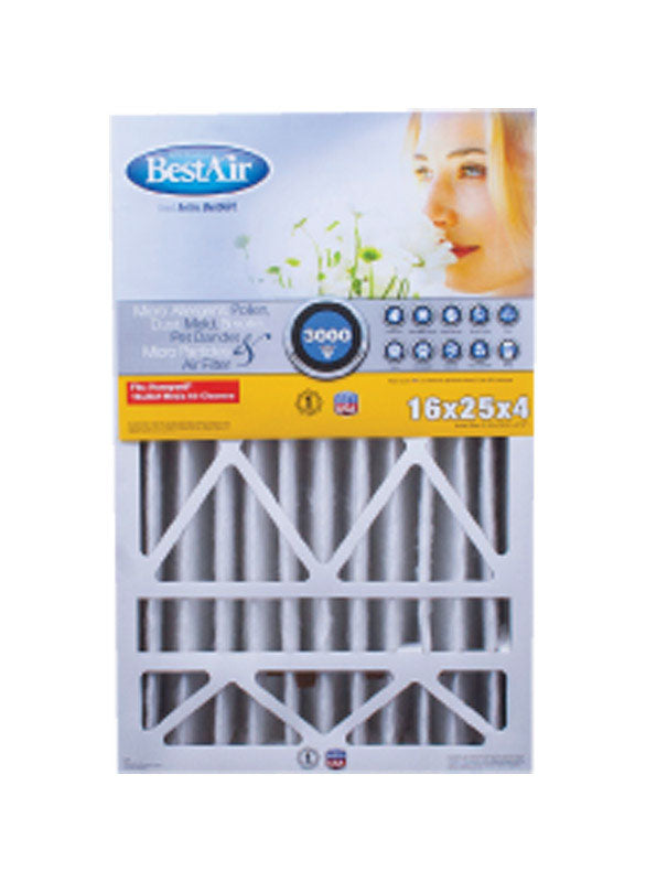 BestAir 25 in. W X 16 in. H X 4 in. 13 MERV Pleated Air Filter