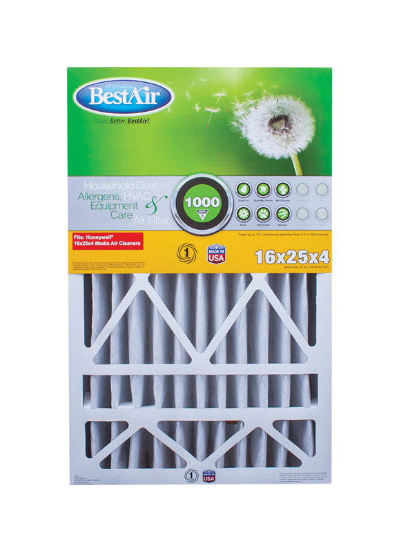 BestAir 25 in. W X 16 in. H X 4 in. 8 MERV Pleated Air Filter
