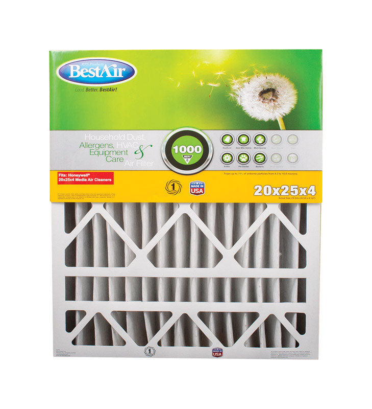 BestAir 20 in. W X 25 in. H X 4 in. 8 MERV Pleated Air Filter