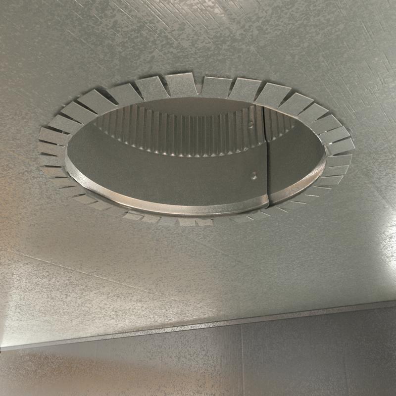Imperial 4 in. D 30 Ga. Galvanized Steel Round Starting Collar