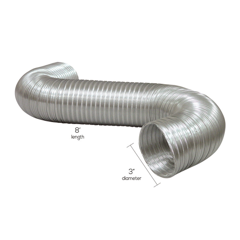 Deflect-O Jordan 8 ft. L X 3 in. D Silver Aluminum Semi-Rigid Vent Duct