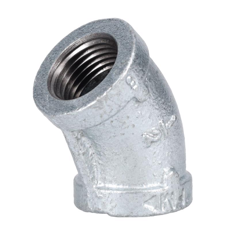 STZ Industries 1/2 in. FIP each X 1/2 in. D FIP Galvanized Malleable Iron 45 Degree Elbow