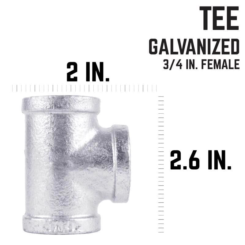 STZ Industries 1 in. FIP each X 1 in. D FIP 1 in. D FIP Galvanized Malleable Iron Tee