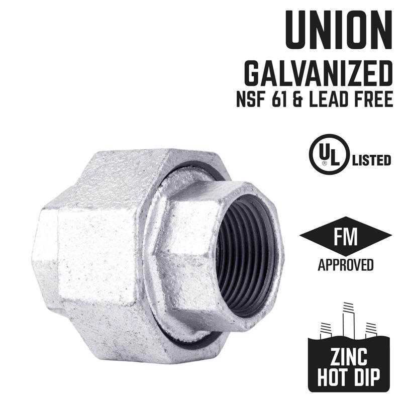 STZ Industries 1/2 in. FIP each X 1/2 in. D FIP Galvanized Malleable Iron Union