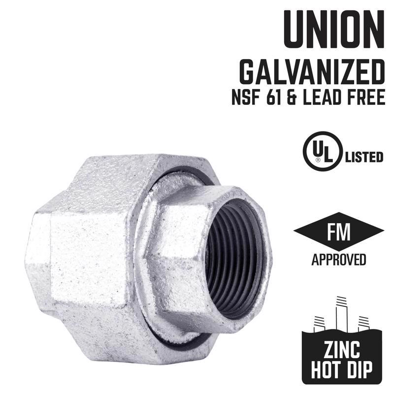 STZ Industries 1 in. FIP each X 1 in. D FIP Galvanized Malleable Iron Union