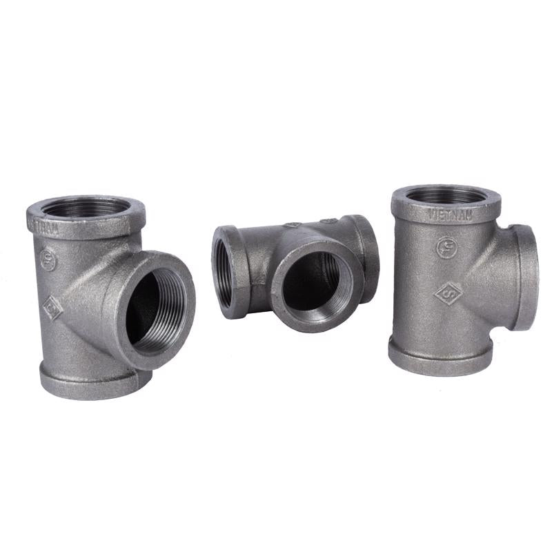 STZ Industries 1/2 in. FIP each X 1/2 in. D FIP 1/2 in. D FIP Black Malleable Iron Tee