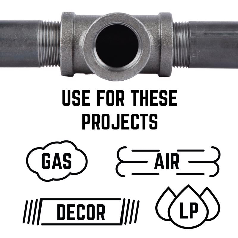 STZ Industries 3/4 in. FIP each X 3/4 in. D FIP 3/4 in. D FIP Black Malleable Iron Tee