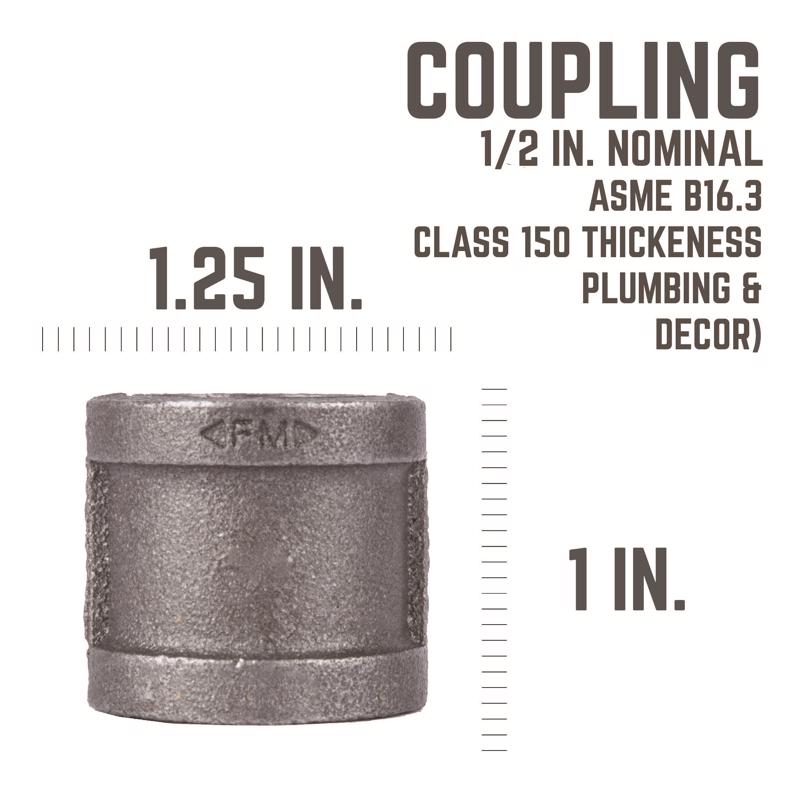 STZ Industries 1/2 in. FIP each X 1/2 in. D FIP Black Malleable Iron Coupling