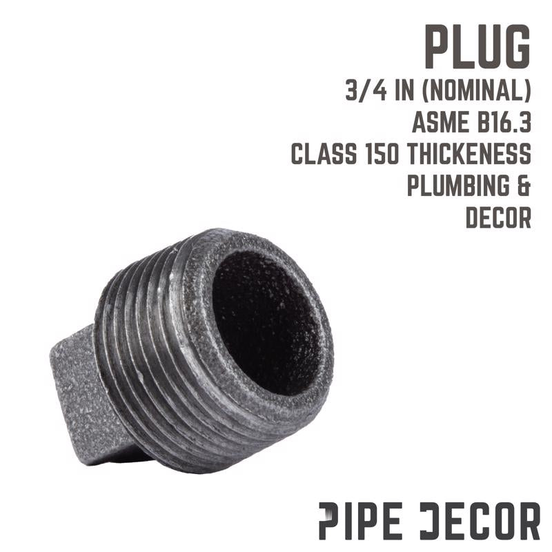 STZ Industries 3/4 in. MIP each Black Malleable Iron Plug