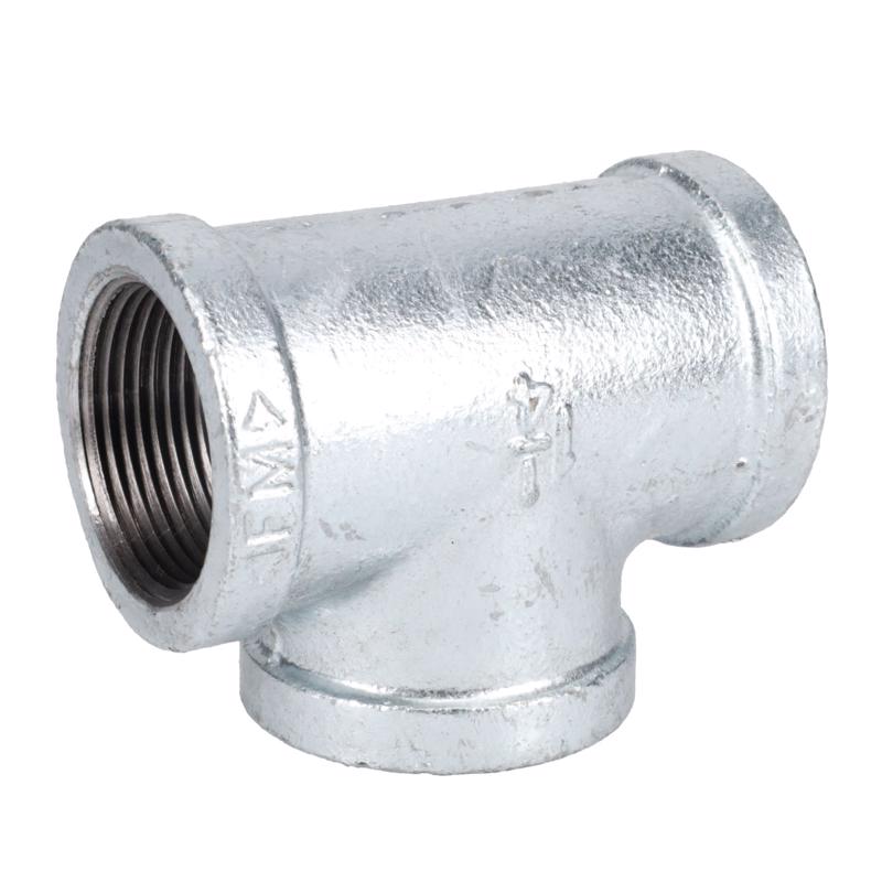 STZ Industries 1-1/4 in. FIP each X 1-1/4 in. D FIP 1-1/4 in. D FIP Galvanized Malleable Iron Tee