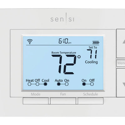 Sensi Sensi Built In WiFi Heating and Cooling Push Buttons Smart-Enabled Thermostat