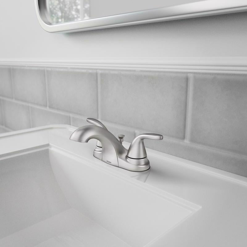 Moen Adler Brushed Nickel Contemporary Bathroom Faucet 4 in.
