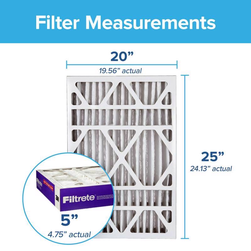 Filtrete Ultra 20 in. W X 25 in. H X 5 in. Polyester 1550 MPR Pleated Allergen Air Filter