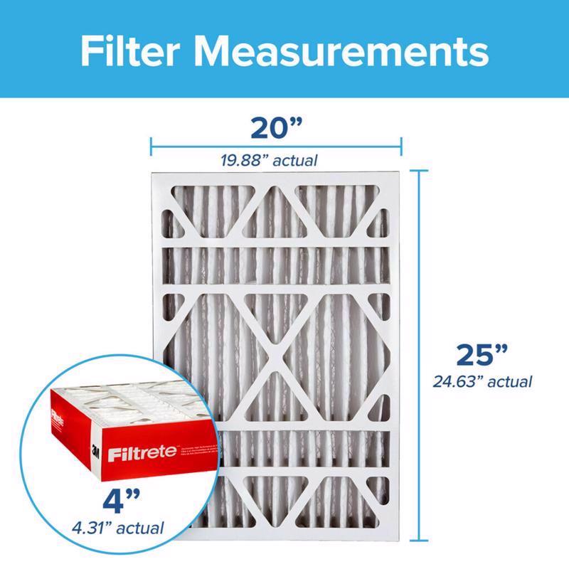 Filtrete 20 in. W X 25 in. H X 4 in. Pleated 1000 MPR Pleated Allergen Air Filter