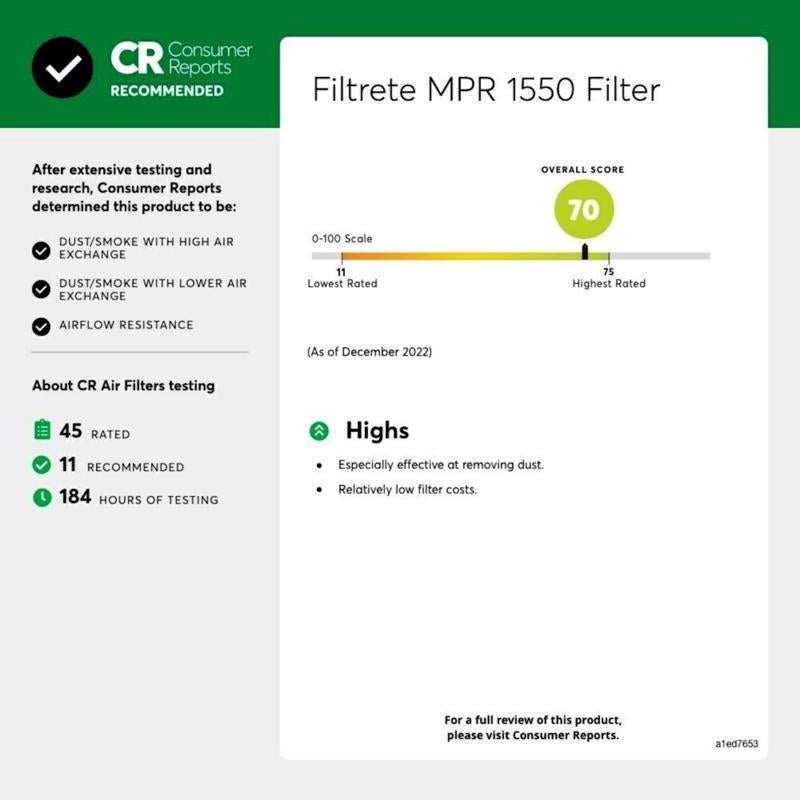 Filtrete 16 in. W X 25 in. H X 5 in. Polypropylene 1550 MPR Pleated Allergen Air Filter