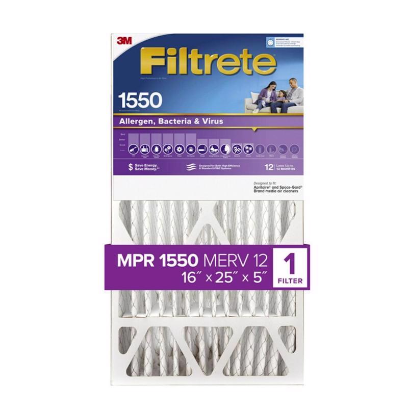 Filtrete 16 in. W X 25 in. H X 5 in. Polypropylene 1550 MPR Pleated Allergen Air Filter