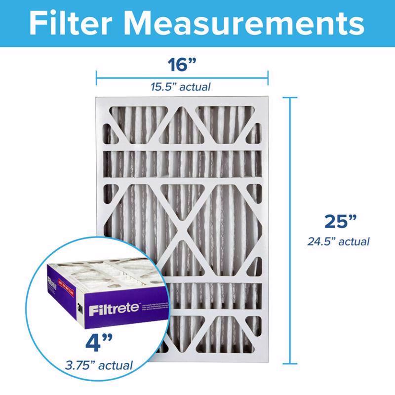 Filtrete Slim 16 in. W X 25 in. H X 4 in. Polyester 1550 MPR Pleated Allergen Air Filter