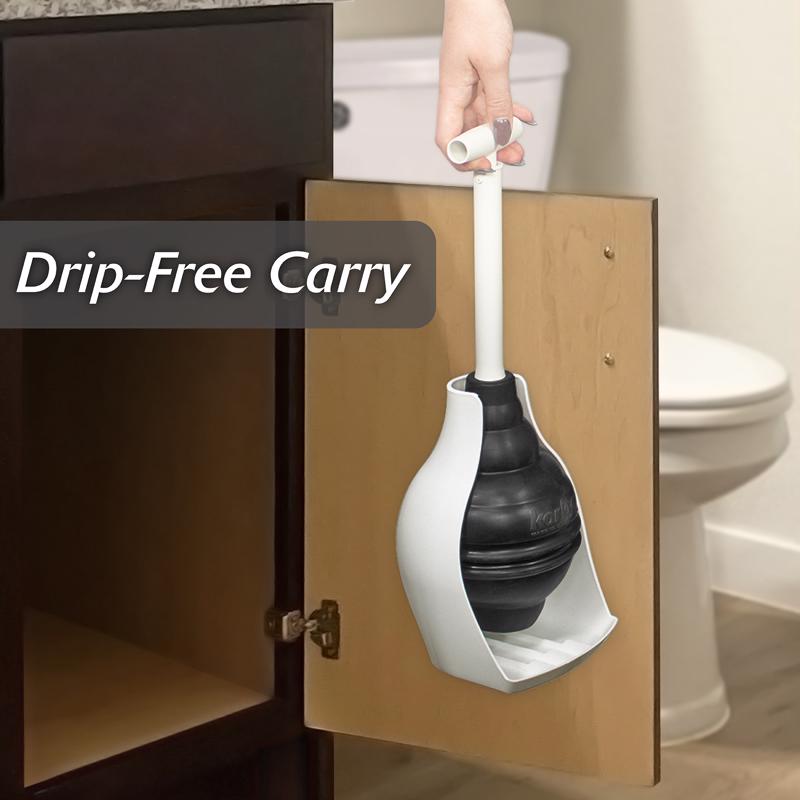 Korky Beehive Max Hideaway Toilet Plunger with Holder 16 in. L X 6 in. D